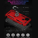 For OPPO Realme C21 Shockproof TPU + PC Protective Case with 360 Degree Rotating Holder(Red)