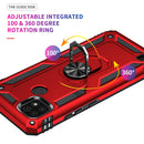For OPPO Realme C21 Shockproof TPU + PC Protective Case with 360 Degree Rotating Holder(Red)