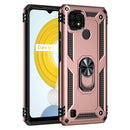 For OPPO Realme C21 Shockproof TPU + PC Protective Case with 360 Degree Rotating Holder(Rose Gold)