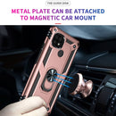 For OPPO Realme C21 Shockproof TPU + PC Protective Case with 360 Degree Rotating Holder(Rose Gold)