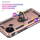 For OPPO Realme C21 Shockproof TPU + PC Protective Case with 360 Degree Rotating Holder(Rose Gold)