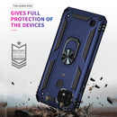 For OPPO Realme C21 Shockproof TPU + PC Protective Case with 360 Degree Rotating Holder(Blue)