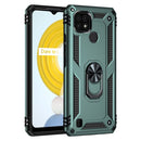 For OPPO Realme C21 Shockproof TPU + PC Protective Case with 360 Degree Rotating Holder(Deep Green)