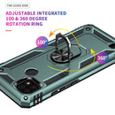 For OPPO Realme C21 Shockproof TPU + PC Protective Case with 360 Degree Rotating Holder(Deep Green)