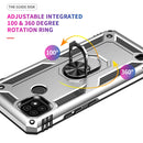 For OPPO Realme C21 Shockproof TPU + PC Protective Case with 360 Degree Rotating Holder(Silver)