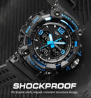 SKMEI 1742 Four-screen LED Digital Display Luminous Sports Shockproof Electronic Watch for Men(Black)