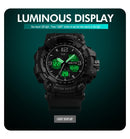 SKMEI 1742 Four-screen LED Digital Display Luminous Sports Shockproof Electronic Watch for Men(Black)