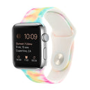 Silicone Painted Pattern Watch Band For Apple Watch Series 8&7 41mm / SE 2&6&SE&5&4 40mm / 3&2&1 38mm(A)