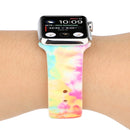 Silicone Painted Pattern Watch Band For Apple Watch Series 8&7 41mm / SE 2&6&SE&5&4 40mm / 3&2&1 38mm(A)