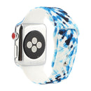 Silicone Painted Pattern Watch Band For Apple Watch Series 7 41mm / 6 & SE & 5 & 4 40mm / 3 & 2 & 1 38mm(B)