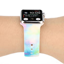 Silicone Painted Pattern Watch Band For Apple Watch Series 8&7 41mm / SE 2&6&SE&5&4 40mm / 3&2&1 38mm(C)