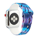 Silicone Painted Pattern Watch Band For Apple Watch Series 7 41mm / 6 & SE & 5 & 4 40mm / 3 & 2 & 1 38mm(F)