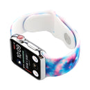 Silicone Painted Pattern Watch Band For Apple Watch Series 8&7 41mm / SE 2&6&SE&5&4 40mm / 3&2&1 38mm(J)