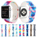 Silicone Painted Pattern Watch Band For Apple Watch Series 8&7 41mm / SE 2&6&SE&5&4 40mm / 3&2&1 38mm(C)