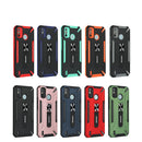 For Tecno Spark 6 Go War-god Armor TPU + PC Shockproof Magnetic Protective Case with Folding Holder(Orange + Black)
