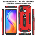 For Tecno Spark 6 Go War-god Armor TPU + PC Shockproof Magnetic Protective Case with Folding Holder(Orange + Black)