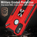 For Tecno Spark 6 Go War-god Armor TPU + PC Shockproof Magnetic Protective Case with Folding Holder(Orange + Black)