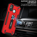 For Tecno Spark 6 Go War-god Armor TPU + PC Shockproof Magnetic Protective Case with Folding Holder(Orange + Black)