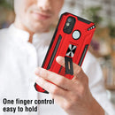 For Tecno Spark 6 Go War-god Armor TPU + PC Shockproof Magnetic Protective Case with Folding Holder(Orange + Black)