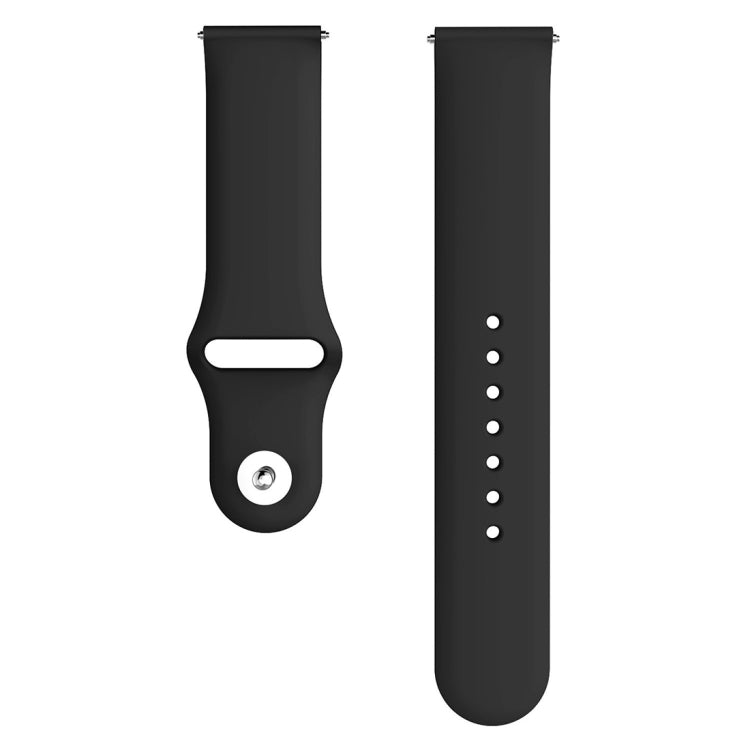 For Samsung Galaxy Watch Active2 Bluetooth Version 44mm Smart Watch Solid Color Silicone Watch Band, Size:L (Black)