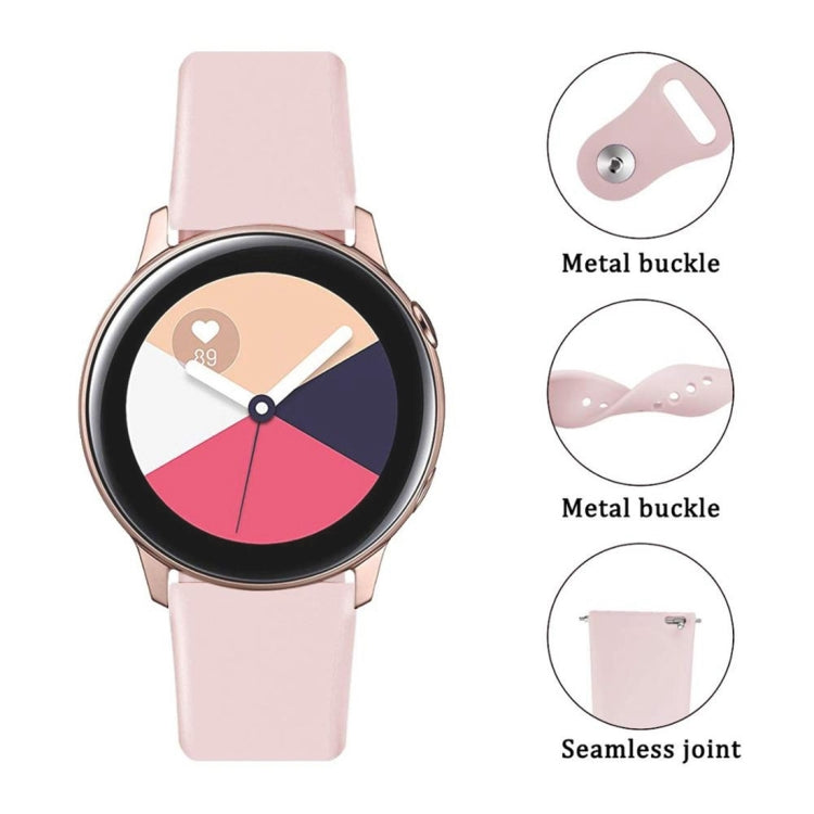 For Samsung Galaxy Watch Active2 Bluetooth Version 44mm Smart Watch Solid Color Silicone Watch Band, Size:L (Black)
