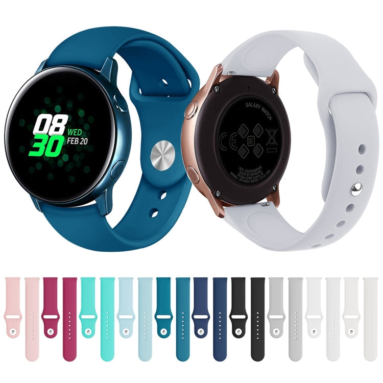 For Samsung Galaxy Watch Active2 Bluetooth Version 44mm Smart Watch Solid Color Silicone Watch Band, Size:L (Black)