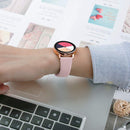 For Samsung Galaxy Watch Active2 Bluetooth Version 40mm Smart Watch Solid Color Silicone Watch Band, Size:S (Pink)