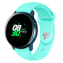 For Samsung Galaxy Watch Active2 Bluetooth Version 40mm Smart Watch Solid Color Silicone Watch Band, Size:S (Mint Green)