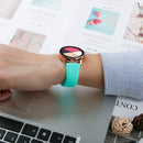 For Samsung Galaxy Watch Active2 Bluetooth Version 40mm Smart Watch Solid Color Silicone Watch Band, Size:S (Mint Green)