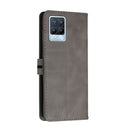 For Realme 8 / 8 Pro Stitching Style 2-Color Cow Texture Horizontal Flip PU Leather Case with Holder & Card Slot & Lanyard(Gray)