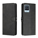 For Realme 8 / 8 Pro Stitching Style 2-Color Cow Texture Horizontal Flip PU Leather Case with Holder & Card Slot & Lanyard(Black)