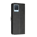 For Realme 8 / 8 Pro Stitching Style 2-Color Cow Texture Horizontal Flip PU Leather Case with Holder & Card Slot & Lanyard(Black)