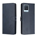 For Realme 8 / 8 Pro Stitching Style 2-Color Cow Texture Horizontal Flip PU Leather Case with Holder & Card Slot & Lanyard(Blue)
