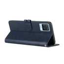 For Realme 8 / 8 Pro Stitching Style 2-Color Cow Texture Horizontal Flip PU Leather Case with Holder & Card Slot & Lanyard(Blue)