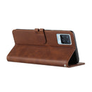 For Realme 8 / 8 Pro Stitching Style 2-Color Cow Texture Horizontal Flip PU Leather Case with Holder & Card Slot & Lanyard(Brown)
