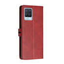For Realme 8 / 8 Pro Stitching Style 2-Color Cow Texture Horizontal Flip PU Leather Case with Holder & Card Slot & Lanyard(Red)
