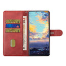 For Realme 8 / 8 Pro Stitching Style 2-Color Cow Texture Horizontal Flip PU Leather Case with Holder & Card Slot & Lanyard(Red)