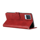 For Realme 8 / 8 Pro Stitching Style 2-Color Cow Texture Horizontal Flip PU Leather Case with Holder & Card Slot & Lanyard(Red)