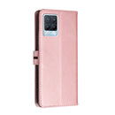 For Realme 8 / 8 Pro Stitching Style 2-Color Cow Texture Horizontal Flip PU Leather Case with Holder & Card Slot & Lanyard(Rose Gold)