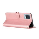 For Realme 8 / 8 Pro Stitching Style 2-Color Cow Texture Horizontal Flip PU Leather Case with Holder & Card Slot & Lanyard(Rose Gold)