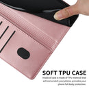 For Realme 8 / 8 Pro Stitching Style 2-Color Cow Texture Horizontal Flip PU Leather Case with Holder & Card Slot & Lanyard(Rose Gold)
