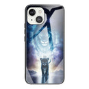 Colorful Painted Glass Shockproof Protective Case For iPhone 13 Mini(Starry Lion)