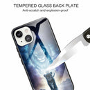 Colorful Painted Glass Shockproof Protective Case For iPhone 13 Mini(Starry Lion)