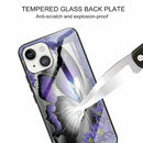 Colorful Painted Glass Shockproof Protective Case For iPhone 13 Mini(Butterfly)