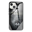 Colorful Painted Glass Shockproof Protective Case For iPhone 13 Mini(Puppy)