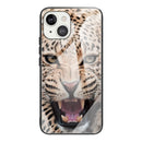 Colorful Painted Glass Shockproof Protective Case For iPhone 13 Mini(Leopard)
