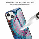 Colorful Painted Glass Shockproof Protective Case For iPhone 13 Mini(Mandala)