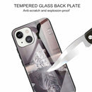Colorful Painted Glass Shockproof Protective Case For iPhone 13 Mini(Cat)