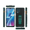For Motorola Moto G100 Dual-color Skin Feel TPU + PC Magnetic Shockproof Case with Invisible Holder(Blue)