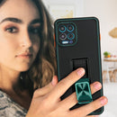 For Motorola Moto G100 Dual-color Skin Feel TPU + PC Magnetic Shockproof Case with Invisible Holder(Blue)